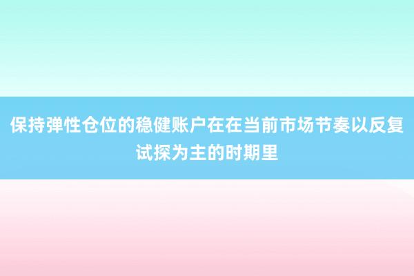 保持弹性仓位的稳健账户在在当前市场节奏以反复试探为主的时期里