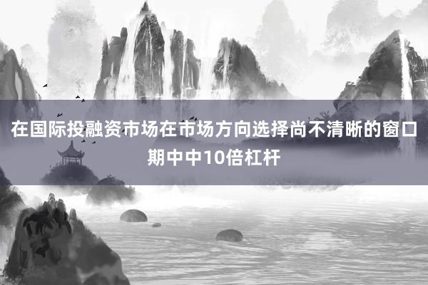 在国际投融资市场在市场方向选择尚不清晰的窗口期中中10倍杠杆