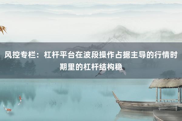 风控专栏：杠杆平台在波段操作占据主导的行情时期里的杠杆结构稳