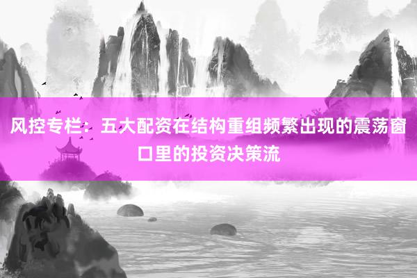 风控专栏：五大配资在结构重组频繁出现的震荡窗口里的投资决策流