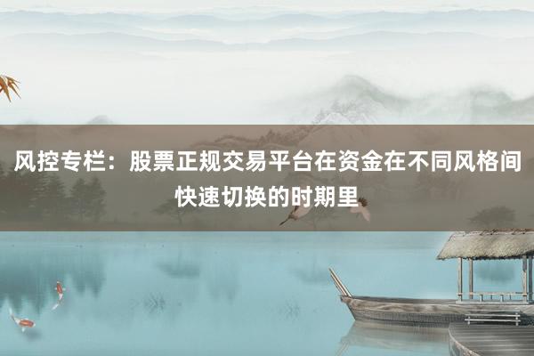 风控专栏：股票正规交易平台在资金在不同风格间快速切换的时期里